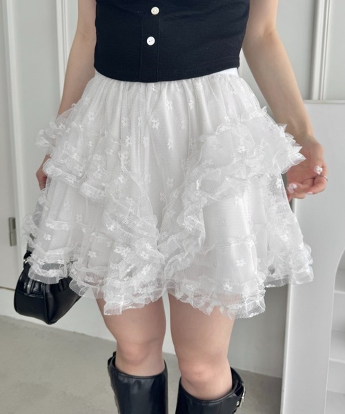 Bonpoint　ドットラメ　チュールスカート　White La boutique BonBon】ラメニットチュールスカート | OUTLET