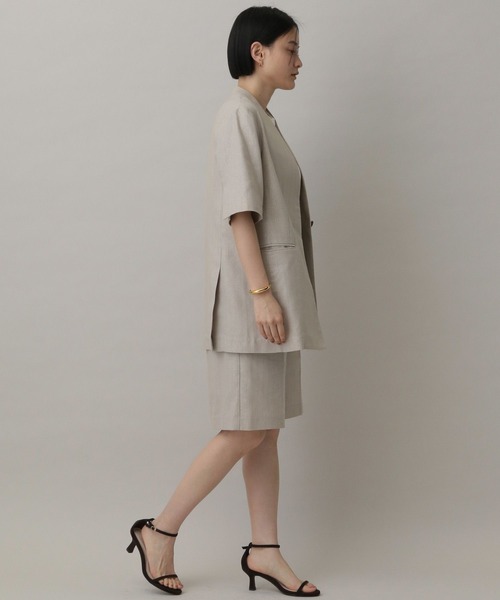 A part by（アパートバイ）の「グリッターリネンノーカラージャケット（ノーカラージャケット・レディース・ライトベージュ/ブラウン系その他2・FREE）」の4枚目の写真