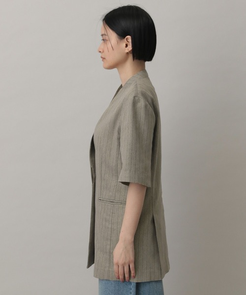 A part by（アパートバイ）の「グリッターリネンノーカラージャケット（ノーカラージャケット・レディース・ライトベージュ/ブラウン系その他2・FREE）」の14枚目の写真