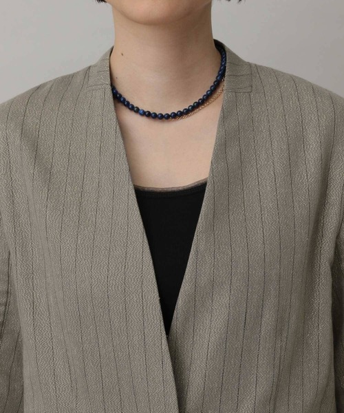 A part by（アパートバイ）の「グリッターリネンノーカラージャケット（ノーカラージャケット・レディース・ライトベージュ/ブラウン系その他2・FREE）」の16枚目の写真