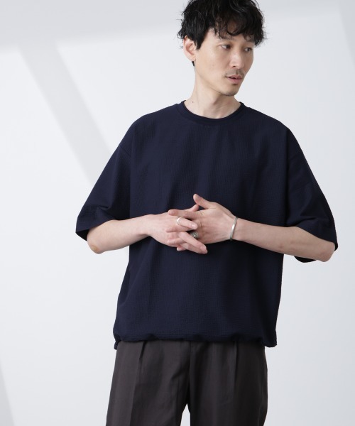 セール】シルケットサッカーワイドTシャツ 半袖（Tシャツ