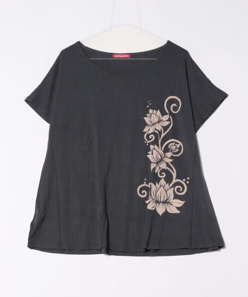 チャイハネ(チャイハネ)の「【チャイハネ】シファーTシャツ(Tシャツ/カットソー・レディース・ネイビー/カーキ/グレー・FREE)」の1枚目の写真