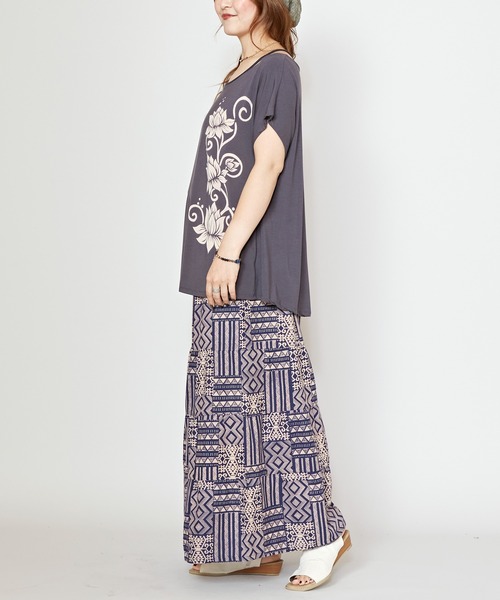 チャイハネ(チャイハネ)の「【チャイハネ】シファーTシャツ(Tシャツ/カットソー・レディース・ネイビー/カーキ/グレー・FREE)」の8枚目の写真