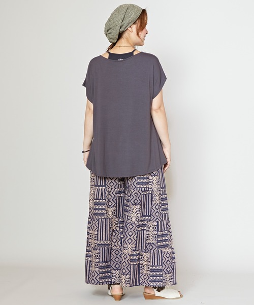 チャイハネ(チャイハネ)の「【チャイハネ】シファーTシャツ(Tシャツ/カットソー・レディース・ネイビー/カーキ/グレー・FREE)」の9枚目の写真