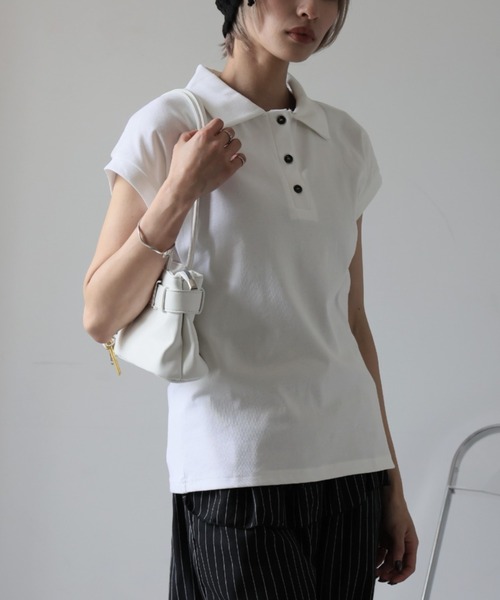セール】フレンチスリーブポロシャツ（Tシャツ/カットソー）｜Girly