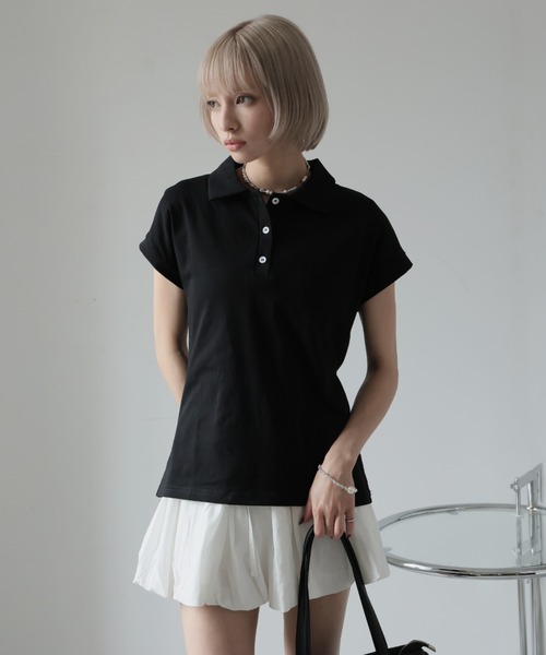 45R スーピマカノコの33色馬ポロ　フレンチスリーブ 45R スーピマカノコの33色馬ポロ フレンチスリーブ 45R スーピマ