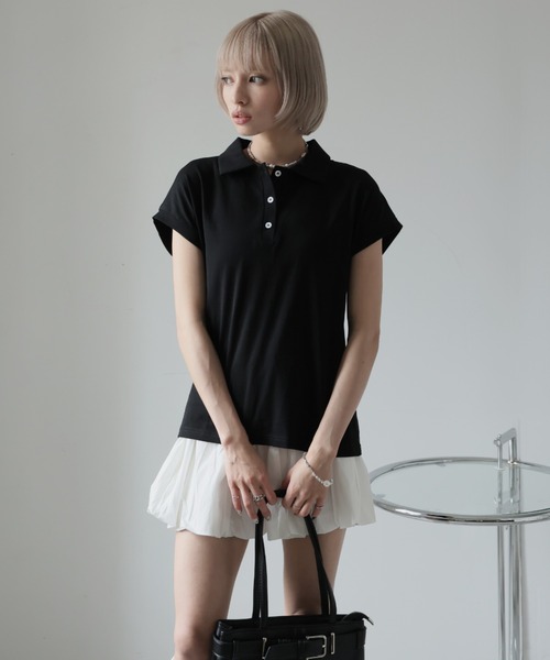 セール】フレンチスリーブポロシャツ（Tシャツ/カットソー