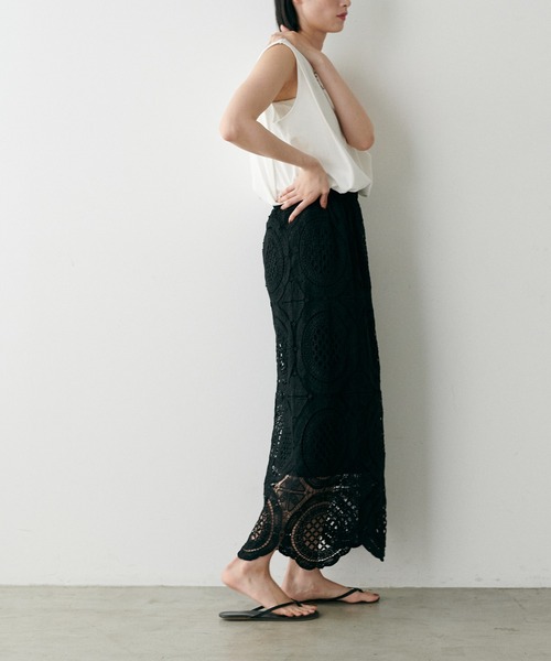 LARUTA(ラルータ)の「【LARUTA】総レーススカート(スカート・レディース・ホワイト/ブラック・FREE)」の16枚目の写真