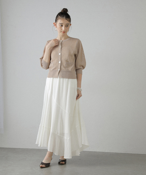 La TOTALITE（ラトータリテ）の「【洗える】ボリュームスリーブコンパクトカーディガン（カーディガン/ボレロ・レディース・サックスブルー/ベージュ/ホワイト・FREE）」の15枚目の写真