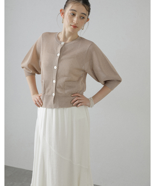 La TOTALITE（ラトータリテ）の「【洗える】ボリュームスリーブコンパクトカーディガン（カーディガン/ボレロ・レディース・サックスブルー/ベージュ/ホワイト・FREE）」の13枚目の写真