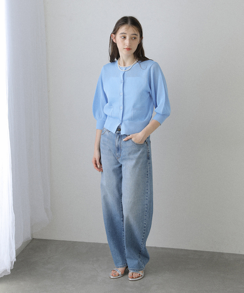 La TOTALITE（ラトータリテ）の「【洗える】ボリュームスリーブコンパクトカーディガン（カーディガン/ボレロ・レディース・サックスブルー/ベージュ/ホワイト・FREE）」の10枚目の写真