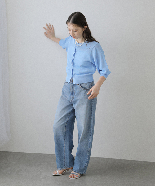 La TOTALITE（ラトータリテ）の「【洗える】ボリュームスリーブコンパクトカーディガン（カーディガン/ボレロ・レディース・サックスブルー/ベージュ/ホワイト・FREE）」の9枚目の写真