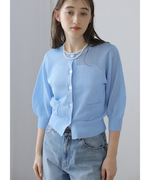 La TOTALITE（ラトータリテ）の「【洗える】ボリュームスリーブコンパクトカーディガン（カーディガン/ボレロ・レディース・サックスブルー/ベージュ/ホワイト・FREE）」の8枚目の写真