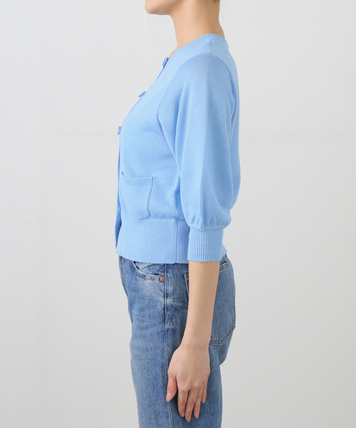 La TOTALITE（ラトータリテ）の「【洗える】ボリュームスリーブコンパクトカーディガン（カーディガン/ボレロ・レディース・サックスブルー/ベージュ/ホワイト・FREE）」の5枚目の写真