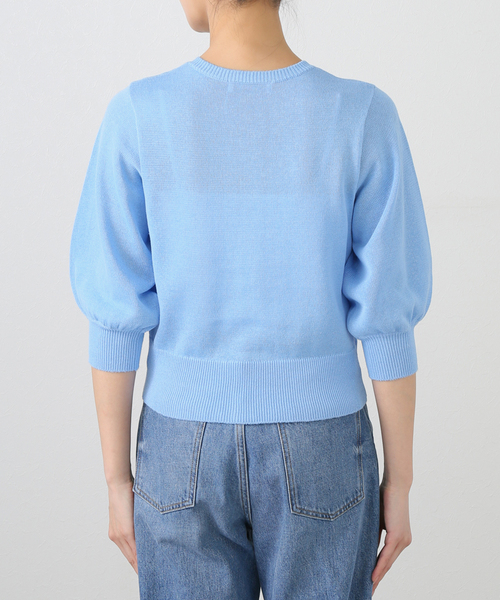 La TOTALITE（ラトータリテ）の「【洗える】ボリュームスリーブコンパクトカーディガン（カーディガン/ボレロ・レディース・サックスブルー/ベージュ/ホワイト・FREE）」の4枚目の写真