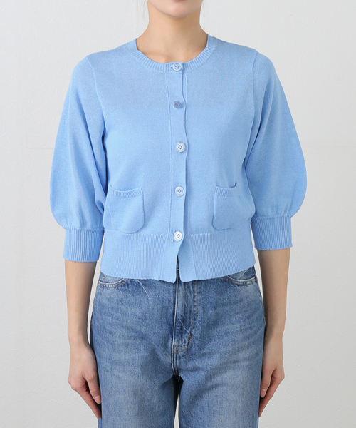 La TOTALITE（ラトータリテ）の「【洗える】ボリュームスリーブコンパクトカーディガン（カーディガン/ボレロ・レディース・サックスブルー/ベージュ/ホワイト・FREE）」の22枚目の写真