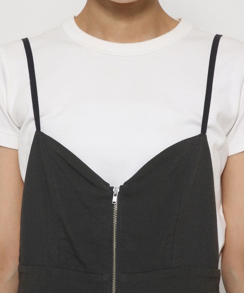 LOWRYS FARM（ローリーズファーム）の「コクーンZIPキャミサロペ（サロペット/オーバーオール・レディース・ブラック/ブラウン/アイボリー/チャコールグレー・FREE）」の18枚目の写真