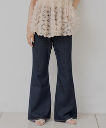 Chico | 【新サイズ追加/4色展開】ポケット刺繍タイトフレアデニム(デニムパンツ)