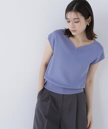 ◇総針ベーシックシリーズ ニュアンスネックニット
