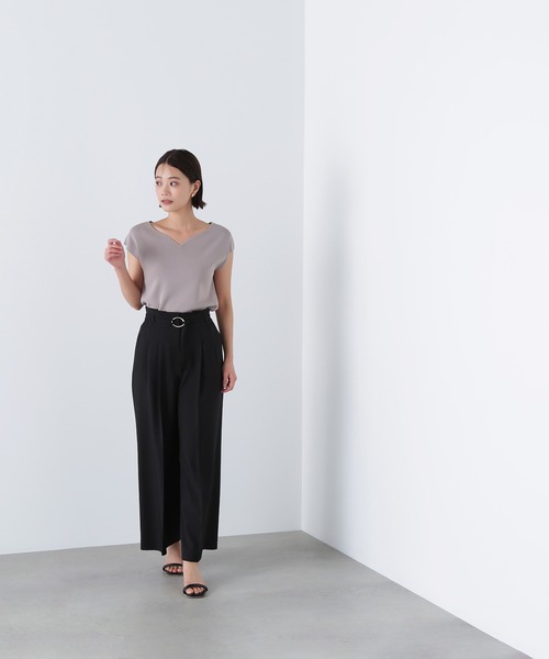 NATURAL BEAUTY BASIC(ナチュラルビューティーベーシック)の「◇総針ベーシックシリーズ ニュアンスネックニット(ニット/セーター・レディース・チャコールグレー/ブルー/ベージュ・FREE)」の12枚目の写真