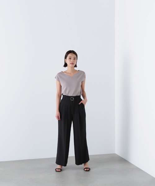 NATURAL BEAUTY BASIC(ナチュラルビューティーベーシック)の「◇総針ベーシックシリーズ ニュアンスネックニット(ニット/セーター・レディース・チャコールグレー/ブルー/ベージュ・FREE)」の14枚目の写真
