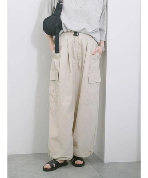 Samansa Mos2 blue（サマンサモスモスブルー）の「◎ナイロンカーゴパンツ（その他パンツ・レディース・ライトベージュ/カーキ/ブラック・F）」の3枚目の写真