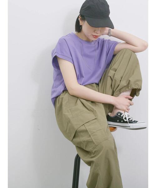 Samansa Mos2 blue（サマンサモスモスブルー）の「◎ナイロンカーゴパンツ（その他パンツ・レディース・ライトベージュ/カーキ/ブラック・F）」の5枚目の写真