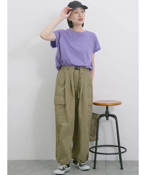 Samansa Mos2 blue（サマンサモスモスブルー）の「◎ナイロンカーゴパンツ（その他パンツ・レディース・ライトベージュ/カーキ/ブラック・F）」の7枚目の写真