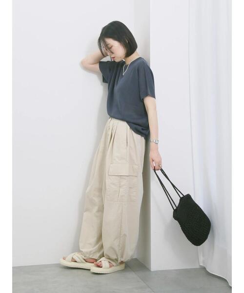 Samansa Mos2 blue（サマンサモスモスブルー）の「◎ナイロンカーゴパンツ（その他パンツ・レディース・ライトベージュ/カーキ/ブラック・F）」の12枚目の写真