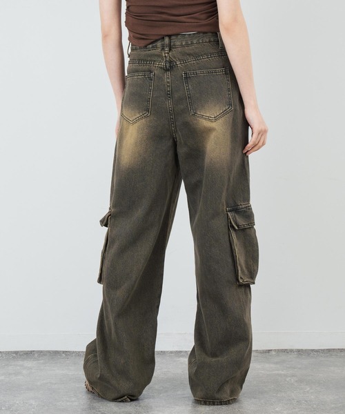 ANAP（アナップ）の「ウエストレイヤードデザインカーゴデニムパンツ（デニムパンツ・レディース・カーキ/ブラック・FREE）」の12枚目の写真