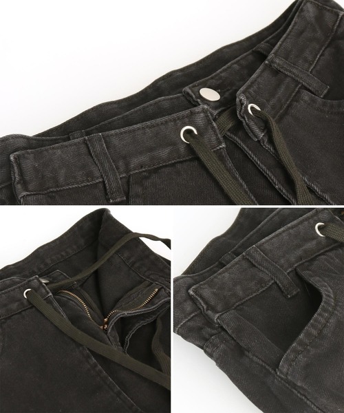 ANAP（アナップ）の「ウエストレイヤードデザインカーゴデニムパンツ（デニムパンツ・レディース・カーキ/ブラック・FREE）」の20枚目の写真