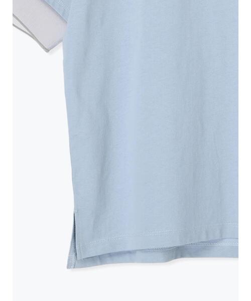 Te chichi TERRASSE（テチチテラス）の「型押しプリント袖切替Tシャツ（Tシャツ/カットソー・レディース・ブルー/オフホワイト/ブラック・F）」の12枚目の写真