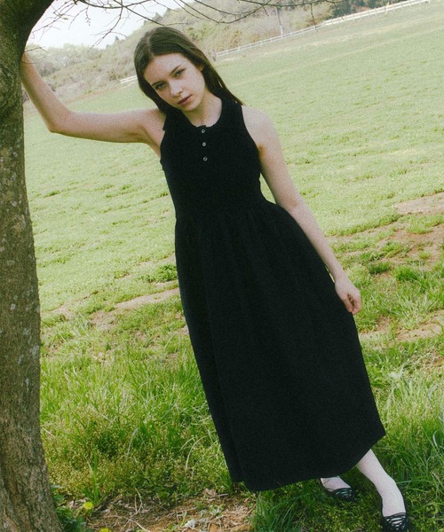 Luan（ルアン）の「【Luan】POLO DOCKING DRESS/ポロ襟ドッキングワンピース（ワンピース・レディース・ブラック/ホワイト・0/1）」の13枚目の写真