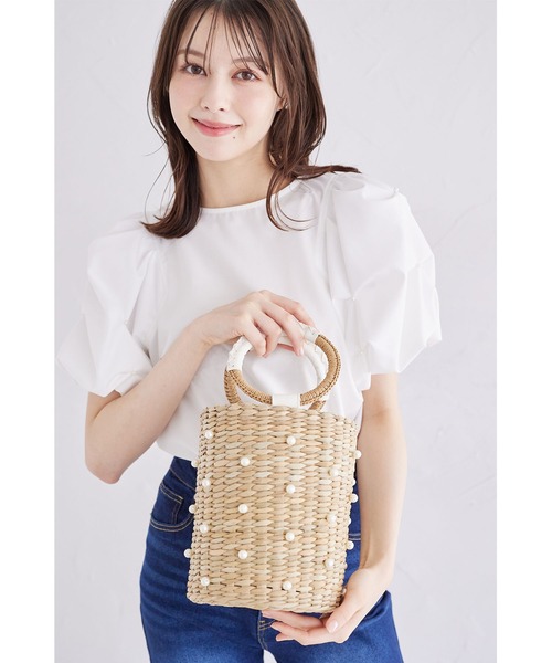 パール付きカゴバッグ（かごバッグ）｜tocco closet（トッコ