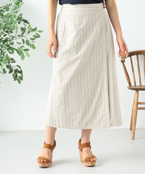 GALLORIA(ギャローリア)の「ラップ風Aラインスカート(スカート・レディース・ベージュ/ネイビー・S/M/L/LL)」の5枚目の写真