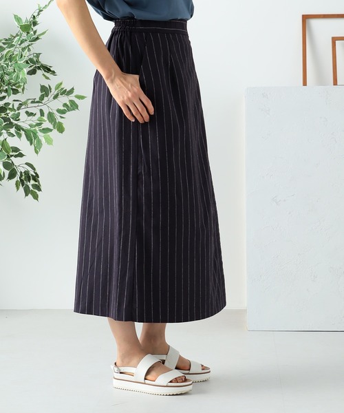 GALLORIA(ギャローリア)の「ラップ風Aラインスカート(スカート・レディース・ベージュ/ネイビー・S/M/L/LL)」の8枚目の写真