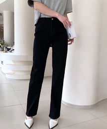 綿混ストレートデニムパンツ