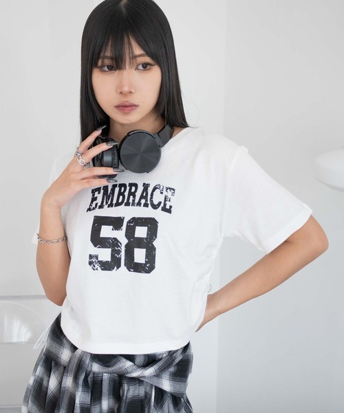 WEGO(ウィゴー)の「WEGO/グラフィックドロストショートT(Tシャツ/カットソー・レディース・その他4/その他7/その他6/その他5/その他3/その他2/その他1/その他8・FREE)」の7枚目の写真