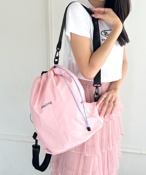 wears(ウェアーズ)の「配色 軽量 パステルカラーナップサック(バックパック/リュック・レディース・ピンク/グレー・FREE)」の20枚目の写真