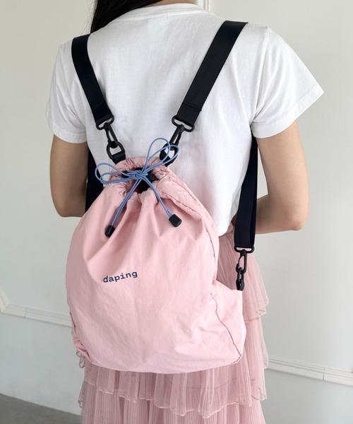 wears(ウェアーズ)の「配色 軽量 パステルカラーナップサック(バックパック/リュック・レディース・ピンク/グレー・FREE)」の16枚目の写真