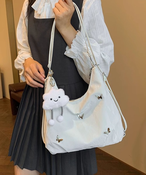 [IVE イソ着用] バタフライショルダーバッグ Medium アイボリー セール】バタフライモチーフ2WAYバッグ（ショルダーバッグ