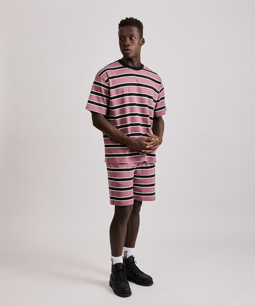 Saturdays NYC(サタデーズ ニューヨークシティ )の「Mesh Border Stripe Shorts(その他パンツ・メンズ・パープル/ライトグリーン・M/S/XL/L)」の6枚目の写真