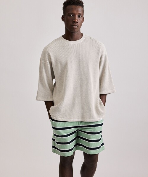 Saturdays NYC(サタデーズ ニューヨークシティ )の「Mesh Border Stripe Shorts(その他パンツ・メンズ・パープル/ライトグリーン・M/S/XL/L)」の11枚目の写真