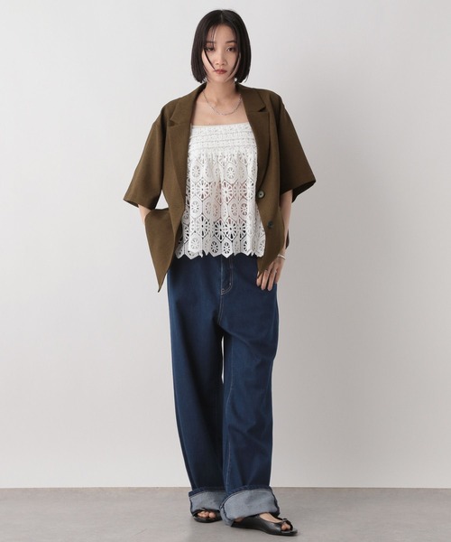 LOWRYS FARM(ローリーズファーム)の「ロールアップルーズデニム 499878(デニムパンツ・レディース・ブルー/ネイビー・MEDIUM/LARGE)」の4枚目の写真