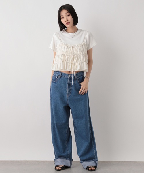 LOWRYS FARM デニムセットアップ　完売品　✴︎新品未使用 LOWRYS FARM（ローリーズファーム）の「ロールアップルーズ