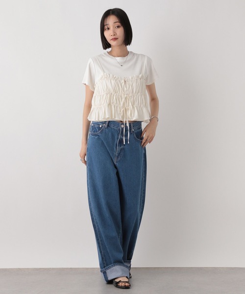 LOWRYS FARM(ローリーズファーム)の「ロールアップルーズデニム 499878(デニムパンツ・レディース・ブルー/ネイビー・MEDIUM/LARGE)」の10枚目の写真