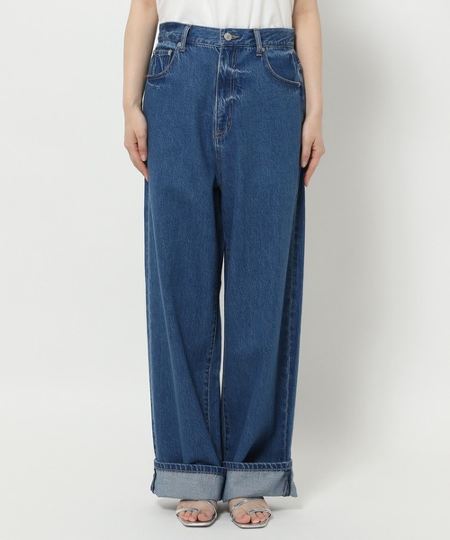 LOWRYSFARM yuw マルチウェイデニムパンツ Lサイズ ブルー LOWRYS FARM