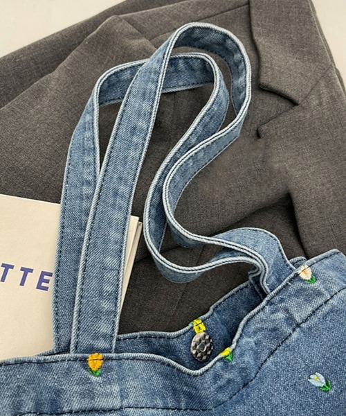 ReRe(リリ)の「フラワー刺繍デニムトートバック(トートバッグ・レディース・ブラック/ライトブルー/ダークブルー・FREE)」の10枚目の写真
