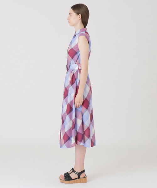 クレストブリッジチェックカラミクロスシャツドレス（ワンピース