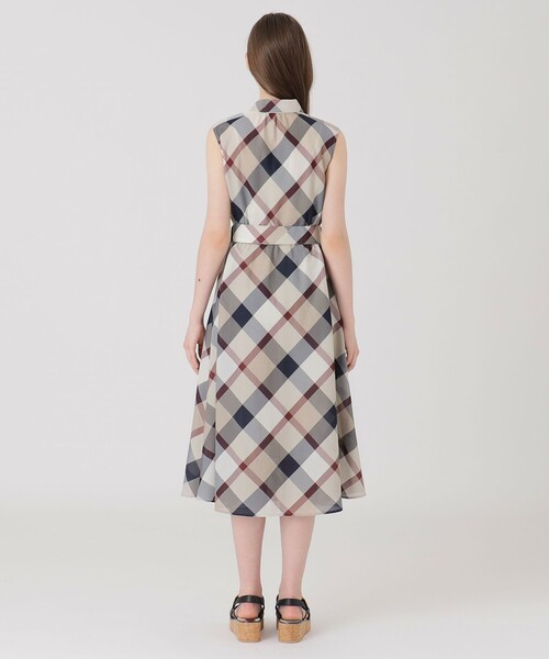 クレストブリッジチェックカラミクロスシャツドレス（ワンピース